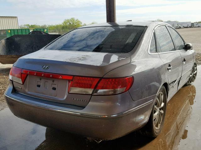 KMHFC46F67A173364 - 2007 HYUNDAI AZERA SE SILVER photo 4