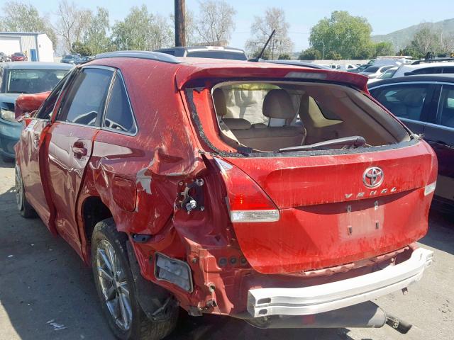 4T3ZE11A79U017358 - 2009 TOYOTA VENZA RED photo 3