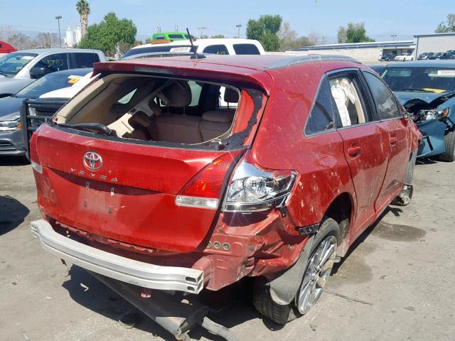 4T3ZE11A79U017358 - 2009 TOYOTA VENZA RED photo 4