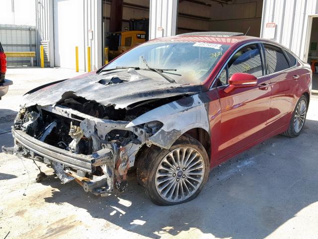 3FA6P0K97GR232645 - 2016 FORD FUSION TIT RED photo 2