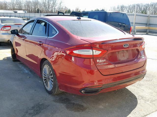 3FA6P0K97GR232645 - 2016 FORD FUSION TIT RED photo 3