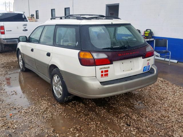 4S3BH675527630659 - 2002 SUBARU LEGACY OUT WHITE photo 3