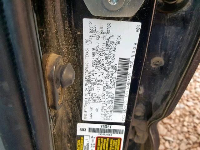 5TFLU4ENXDX049622 - 2013 TOYOTA TACOMA DOU 黑色 照片 10