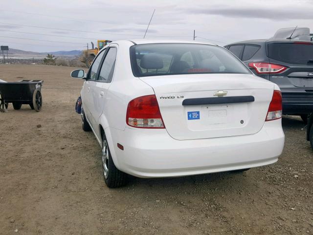 KL1TD56666B541973 - 2006 CHEVROLET AVEO BASE Ақ фото 3