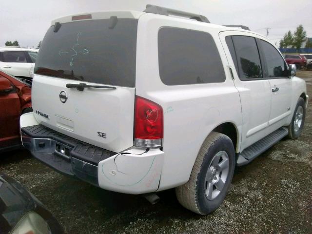 5N1AA08B75N737743 - 2005 NISSAN ARMADA SE WHITE photo 4