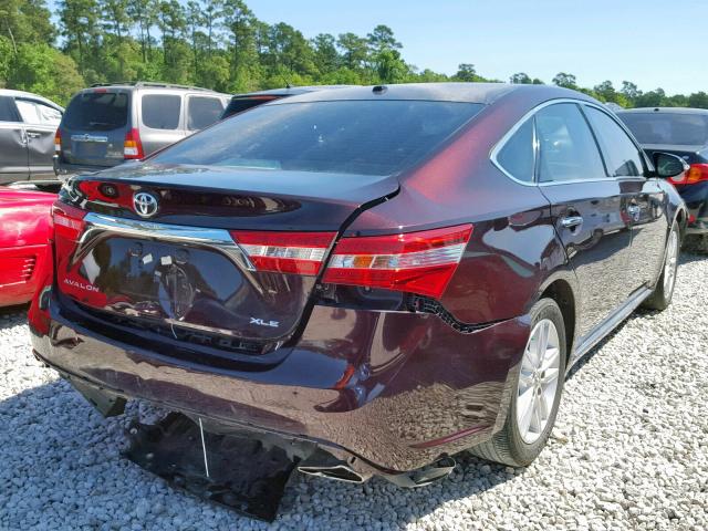 4T1BK1EB5FU138701 - 2015 TOYOTA AVALON XLE MAROON photo 4
