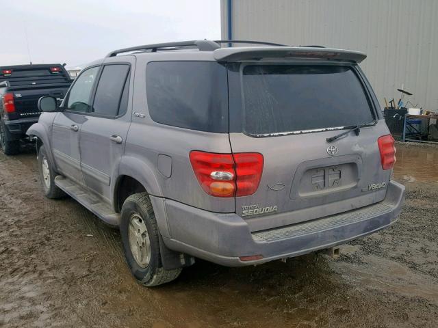 5TDBT48A31S015384 - 2001 TOYOTA SEQUOIA LI GRAY photo 3