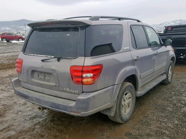 5TDBT48A31S015384 - 2001 TOYOTA SEQUOIA LI GRAY photo 4