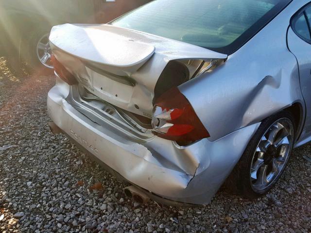 2G2WR52481108734 - 2004 PONTIAC GRAND PRIX SILVER photo 9