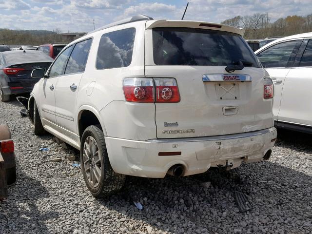 1GKKRTED4BJ394177 - 2011 GMC ACADIA DEN WHITE photo 3