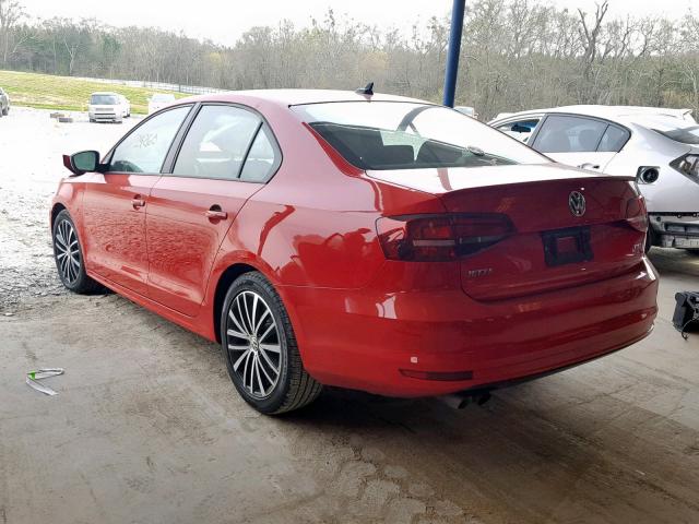 3VWD17AJ5HM308947 - 2017 VOLKSWAGEN JETTA SPOR RED photo 3