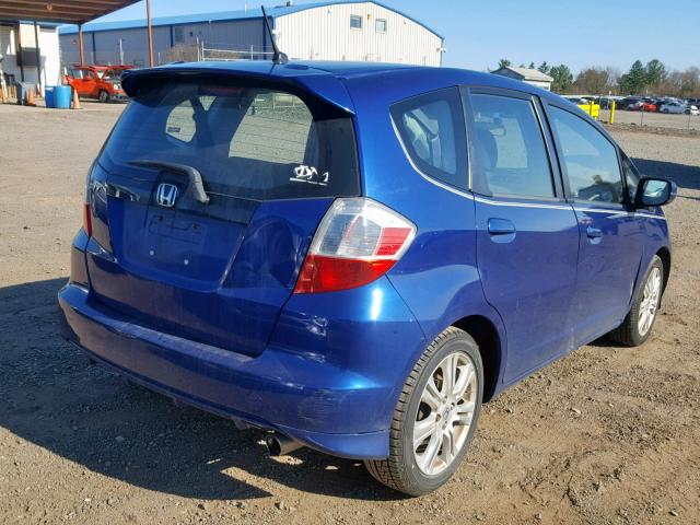 JHMGE88429S041980 - 2009 HONDA FIT SPORT BLUE photo 4