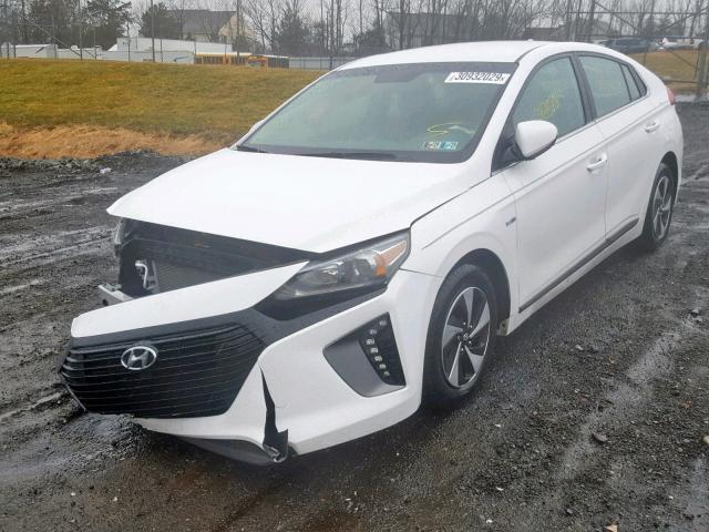 KMHC75LC7HU033671 - 2017 HYUNDAI IONIQ SEL WHITE photo 2