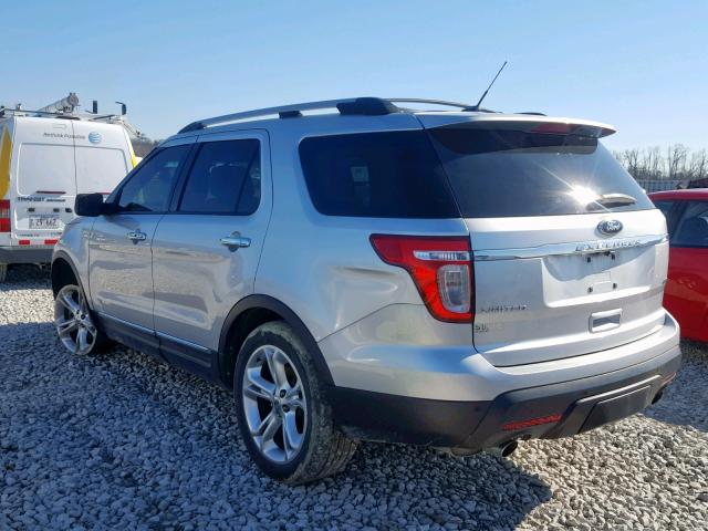 1FMHK8F88BGA76595 - 2011 FORD EXPLORER L SILVER photo 3