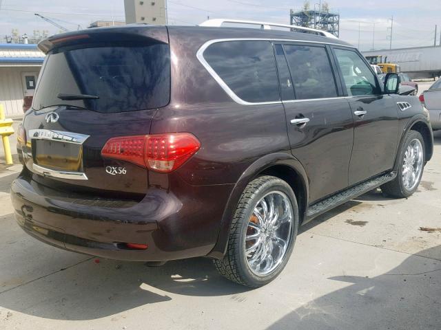 JN8AZ2NE5B9002369 - 2011 INFINITI QX56 BURGUNDY photo 4