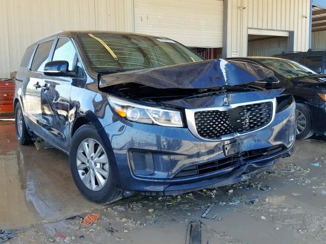 KNDMB5C18F6028616 - 2015 KIA SEDONA LX BLUE photo 1