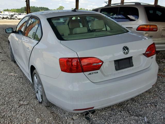 3VWLL7AJ3EM233621 - 2014 VOLKSWAGEN JETTA TDI WHITE photo 3