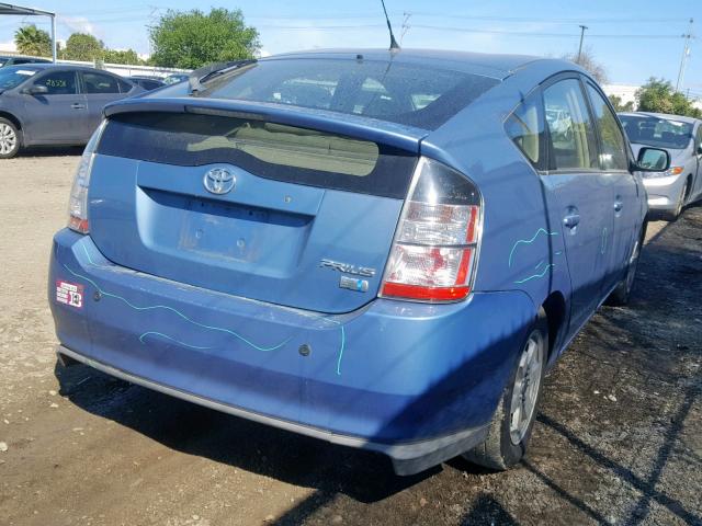 JTDKB20U740007339 - 2004 TOYOTA PRIUS BLUE photo 4