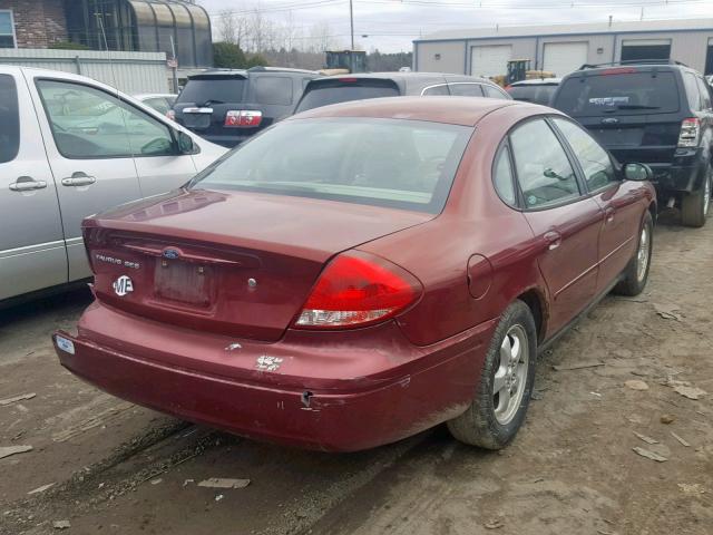 1FAFP55U44A179678 - 2004 FORD TAURUS SES RED photo 4