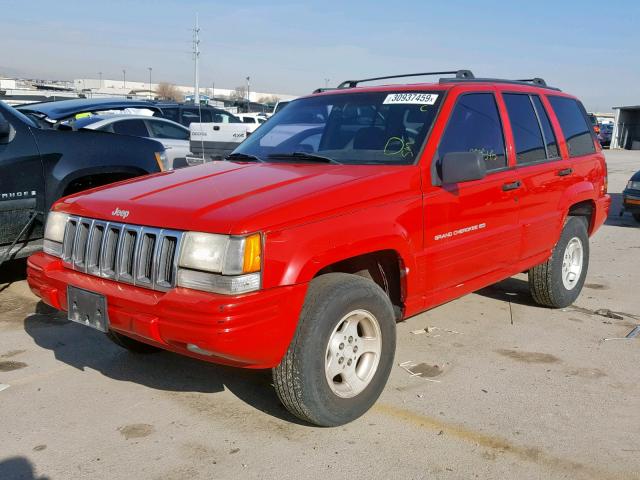 1J4FX48S4WC205437 - 1998 JEEP GRAND CHER RED photo 2