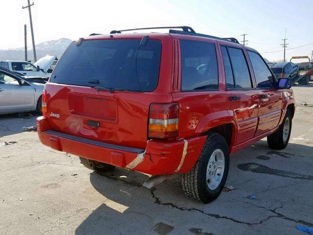 1J4FX48S4WC205437 - 1998 JEEP GRAND CHER RED photo 4