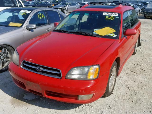 4S3BH6450Y7302952 - 2000 SUBARU LEGACY GT RED photo 2