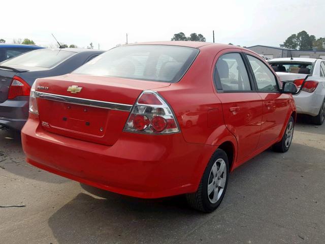 KL1TD5DE9AB098169 - 2010 CHEVROLET AVEO LS RED photo 4