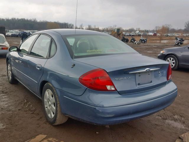 1FAFP52U71G175444 - 2001 FORD TAURUS LX BLUE photo 3