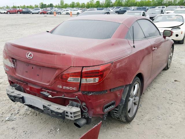 JTHFF2C29A2510403 - 2010 LEXUS IS 250 RED photo 4