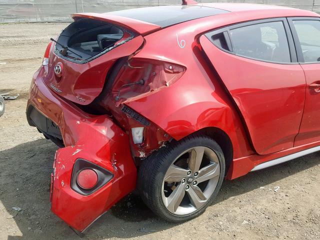 KMHTC6AE7EU184141 - 2014 HYUNDAI VELOSTER T RED photo 9