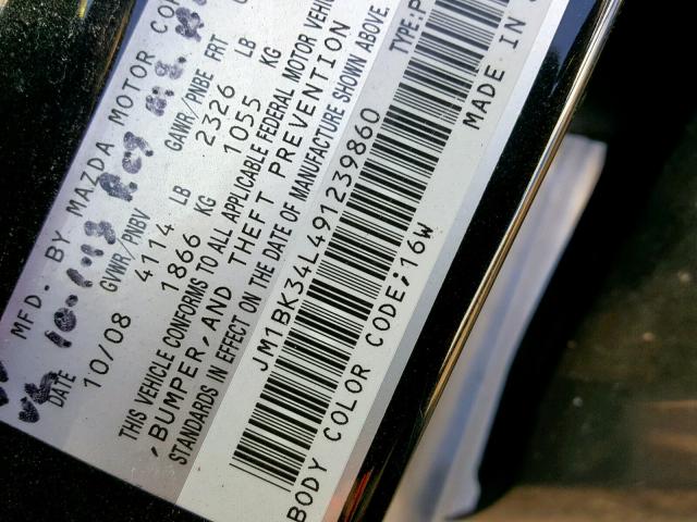 JM1BK34L491239860 - 2009 MAZDA SPEED 3 黑色 照片 10