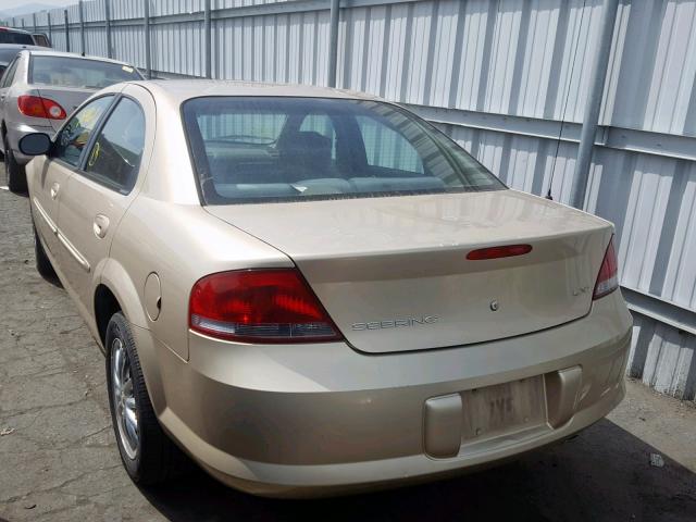 1C3EL56U81N506320 - 2001 CHRYSLER SEBRING LX GOLD photo 3