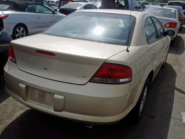 1C3EL56U81N506320 - 2001 CHRYSLER SEBRING LX GOLD photo 4