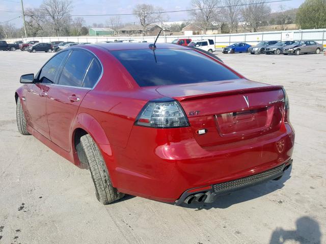 6G2EC57Y89L194172 - 2009 PONTIAC G8 GT RED photo 3