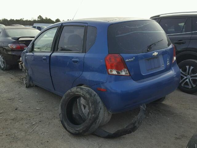 KL1TD666X7B707922 - 2007 CHEVROLET AVEO BASE Көк фото 3