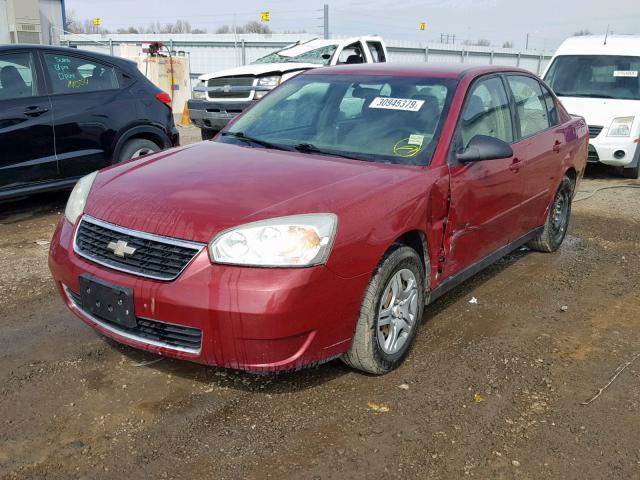 1G1ZS58F67F152128 - 2007 CHEVROLET MALIBU LS MAROON photo 2