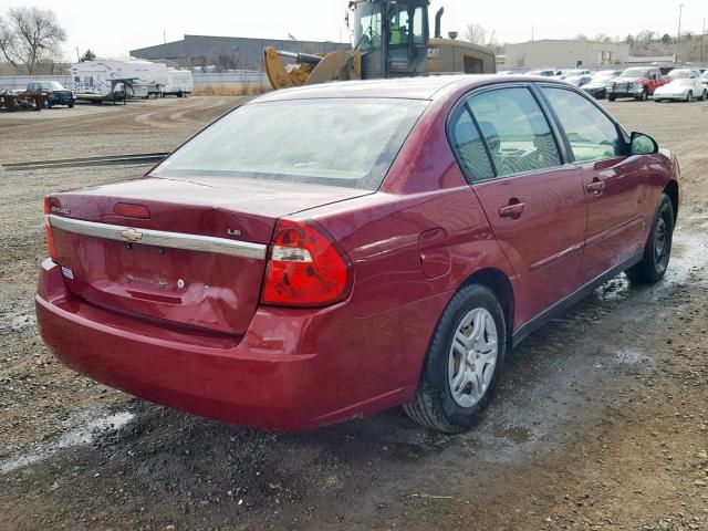 1G1ZS58F67F152128 - 2007 CHEVROLET MALIBU LS MAROON photo 4
