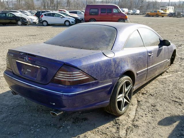 WDBPJ75J63A034284 - 2003 MERCEDES-BENZ CL 500 BLUE photo 4