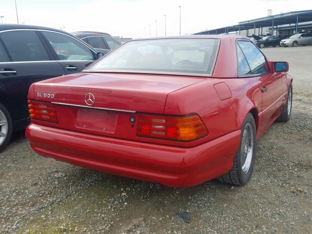 WDBFA76E6SF114148 - 1995 MERCEDES-BENZ SL 600 RED photo 4