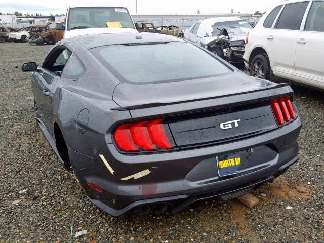 1FA6P8CF7K5119289 - 2019 FORD MUSTANG GT GRAY photo 3