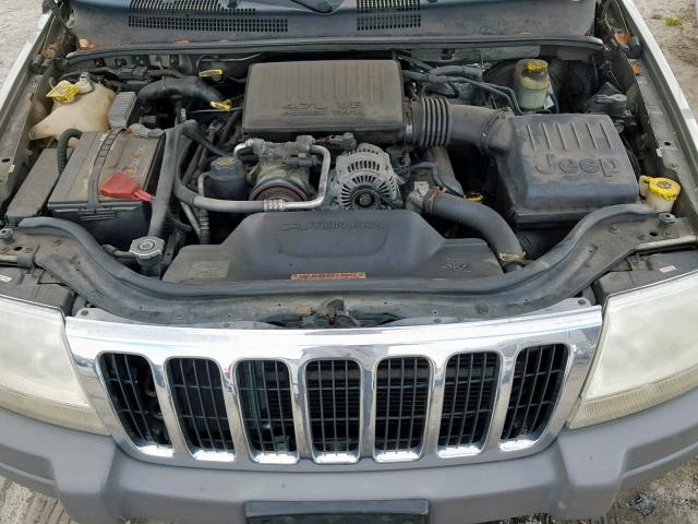 1J4GW48N82C205274 - 2002 JEEP GRAND CHER GRAY photo 7