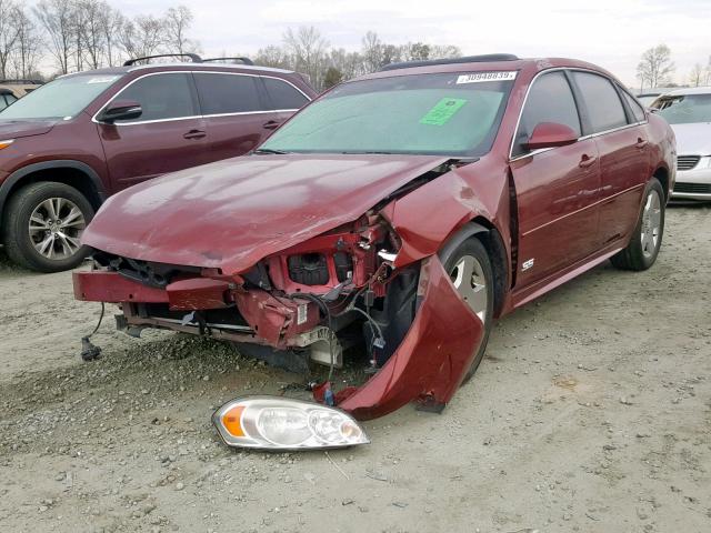 2G1WD57C691100139 - 2009 CHEVROLET IMPALA SS RED photo 2