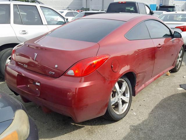 1G2ZH17N084186137 - 2008 PONTIAC G6 GT RED photo 4