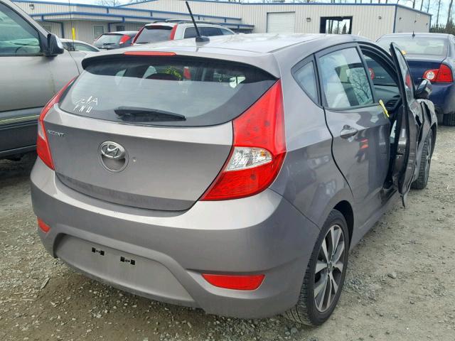 KMHCU5AE1HU356434 - 2017 HYUNDAI ACCENT SPO GRAY photo 4