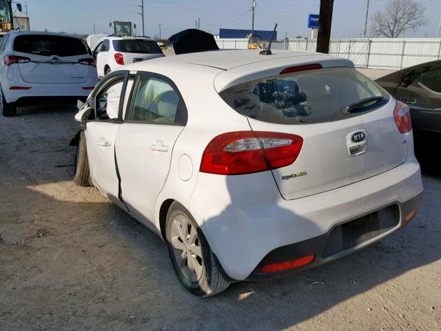 KNADN5A38F6428796 - 2015 KIA RIO EX WHITE photo 3