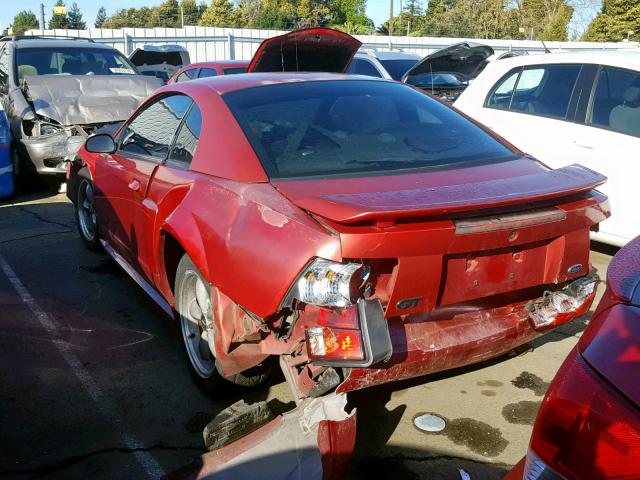 1FAFP42X62F173390 - 2002 FORD MUSTANG GT RED photo 3