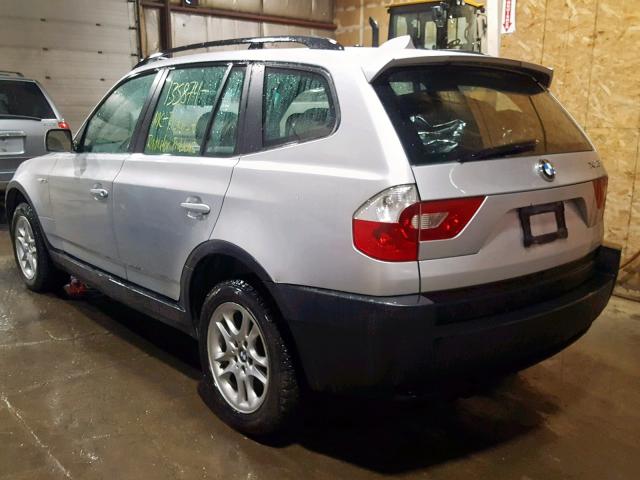 WBXPA73454WB20565 - 2004 BMW X3 2.5I SILVER photo 3