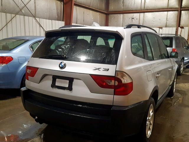 WBXPA73454WB20565 - 2004 BMW X3 2.5I SILVER photo 4