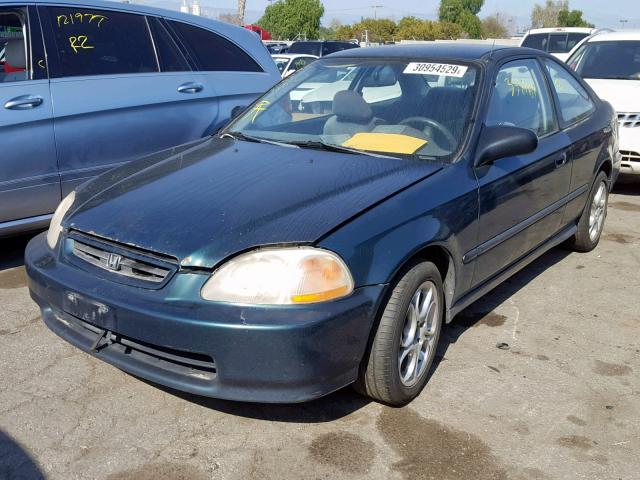 1HGEJ6228VL023411 - 1997 HONDA CIVIC DX GREEN photo 2