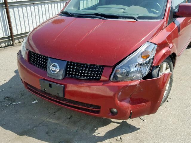 5N1BV28U46N118427 - 2006 NISSAN QUEST S RED photo 9